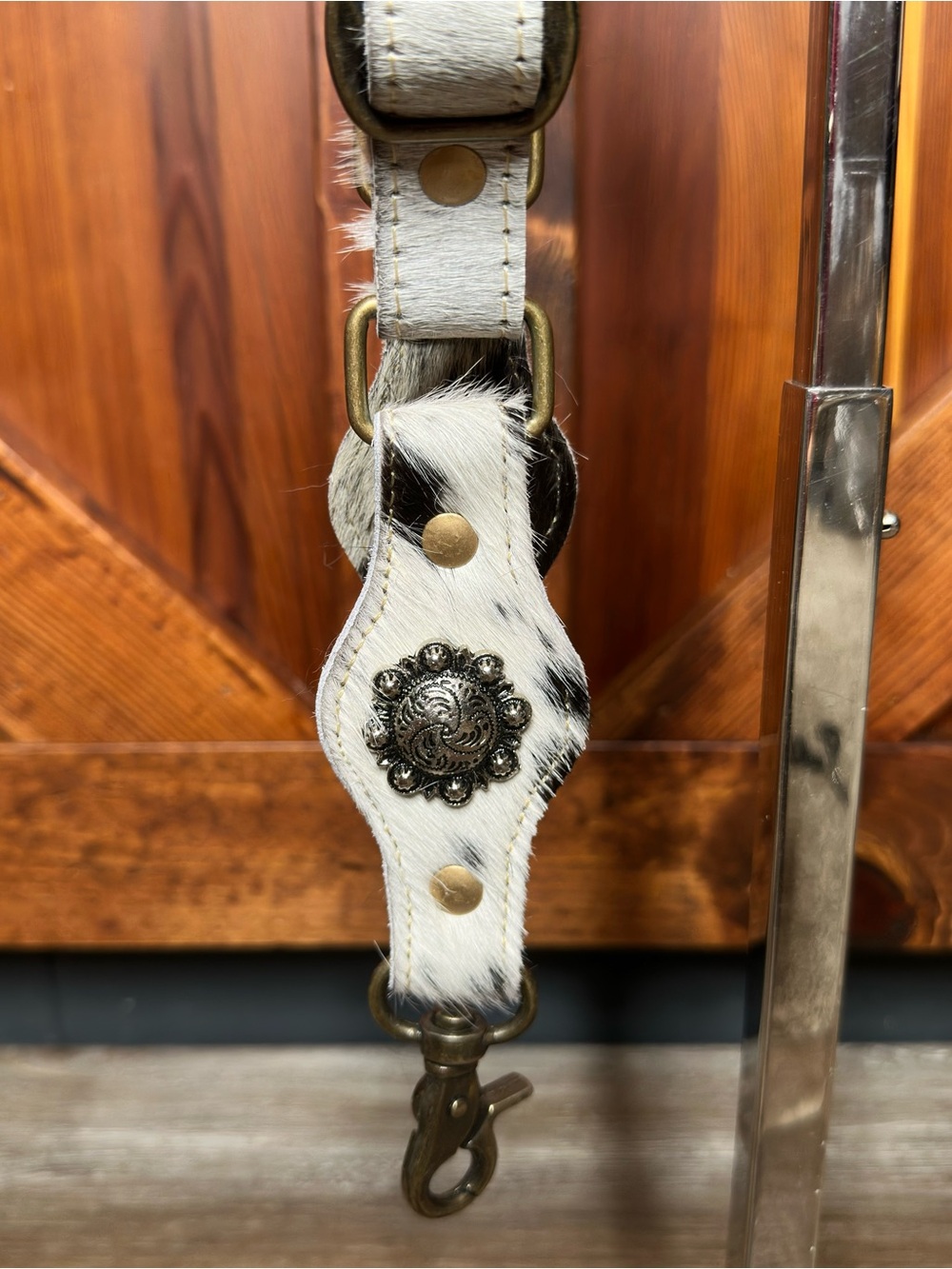 Western Black Cowhide Purse Strap